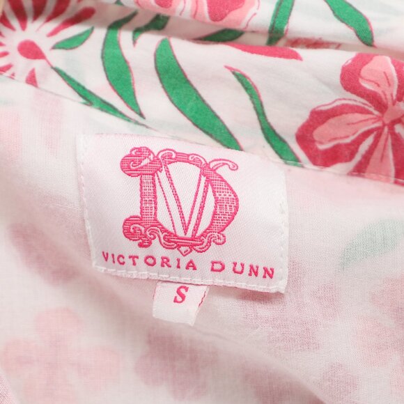VICTORIA DUNN Cotton Floral Shirt Dress Pink & Green Size S - Picture 6 of 7